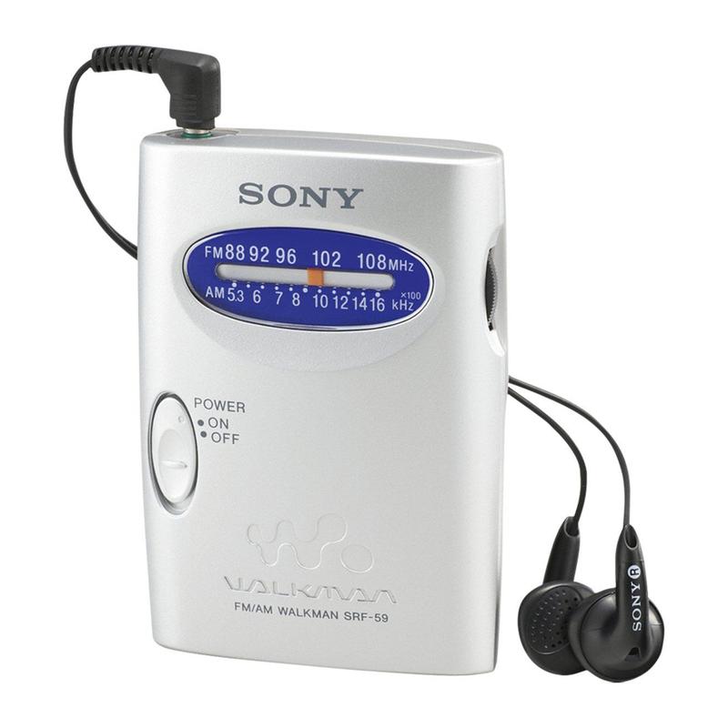 Rádio Sony SRF59 Silver AM/FM Walkman - Rádio Portátil - Magazine